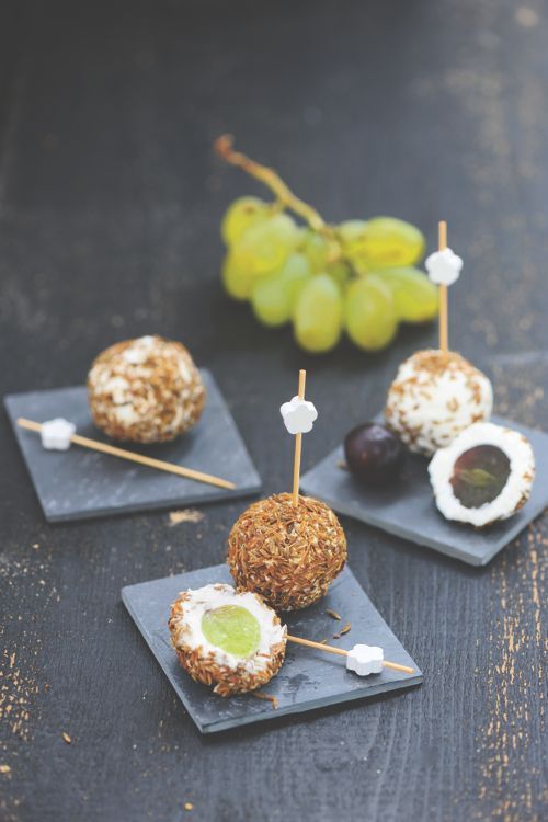 Boules de ricotta et raisin au cumin
