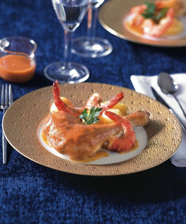 Poulet fermier à la bisque de homard