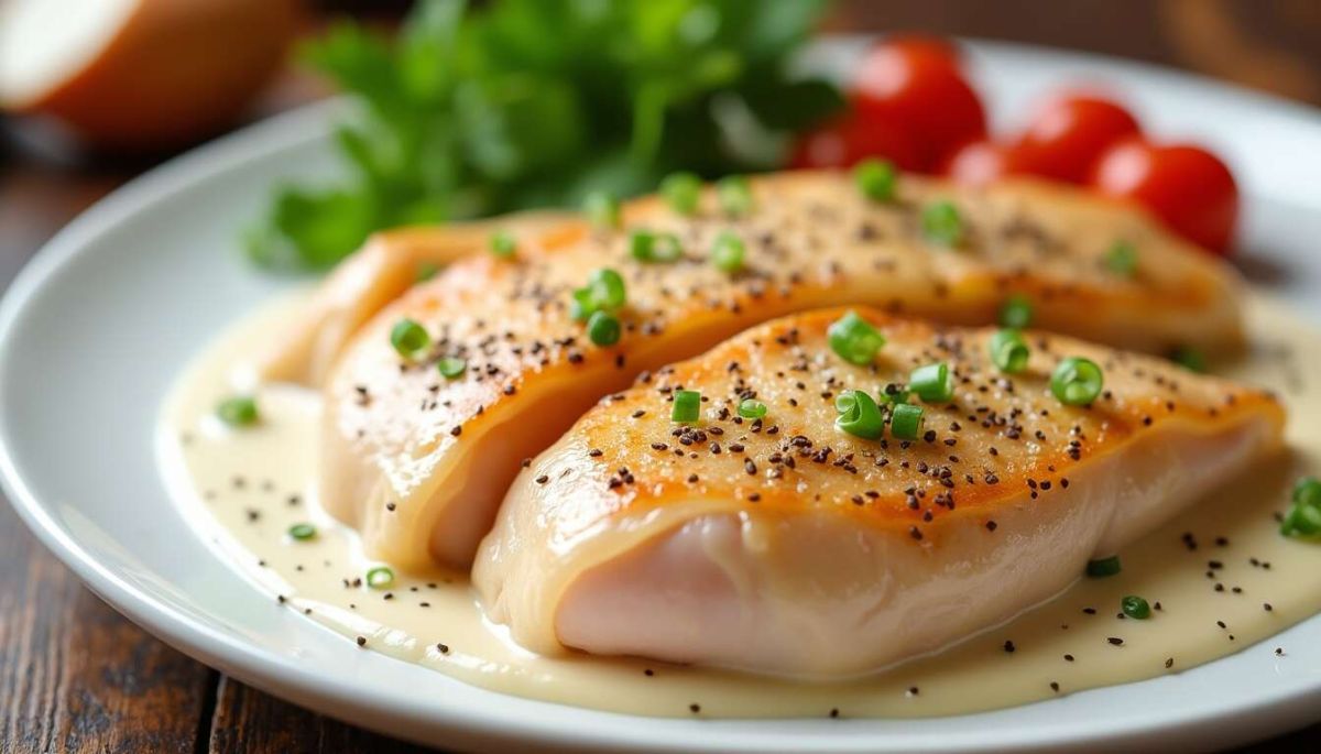 Savoureuse escalope de poulet et sa sauce crémeuse : une recette réconfortante
