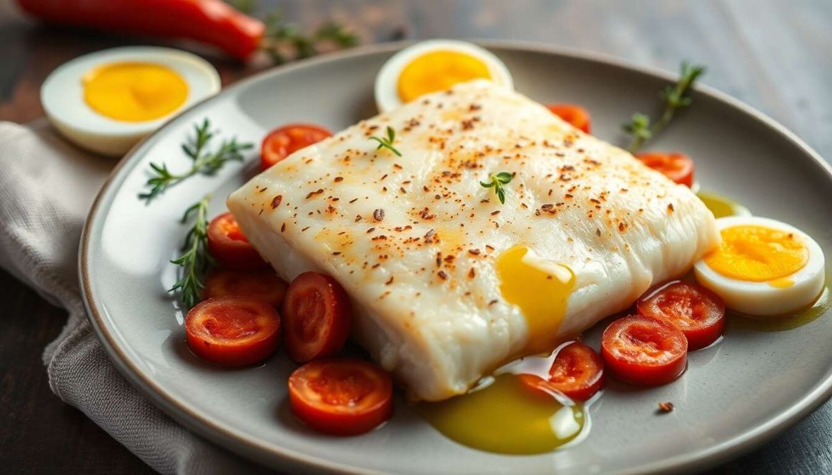 Un dos de cabillaud surprenant aux écailles de chorizo