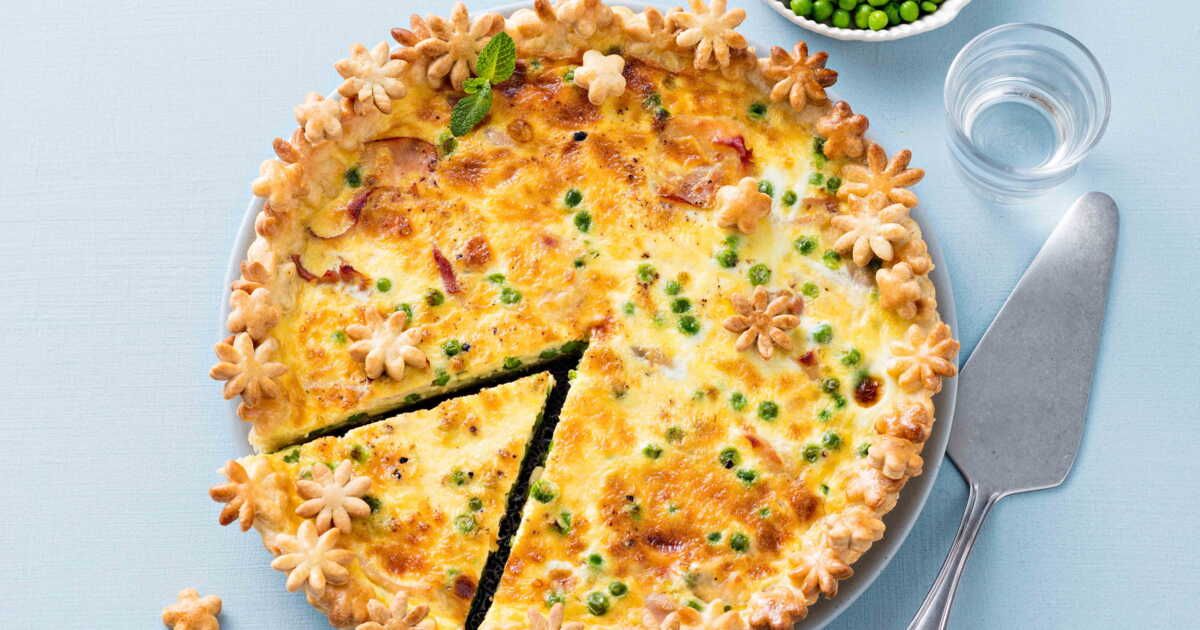 Quiche aux petits pois et au bacon