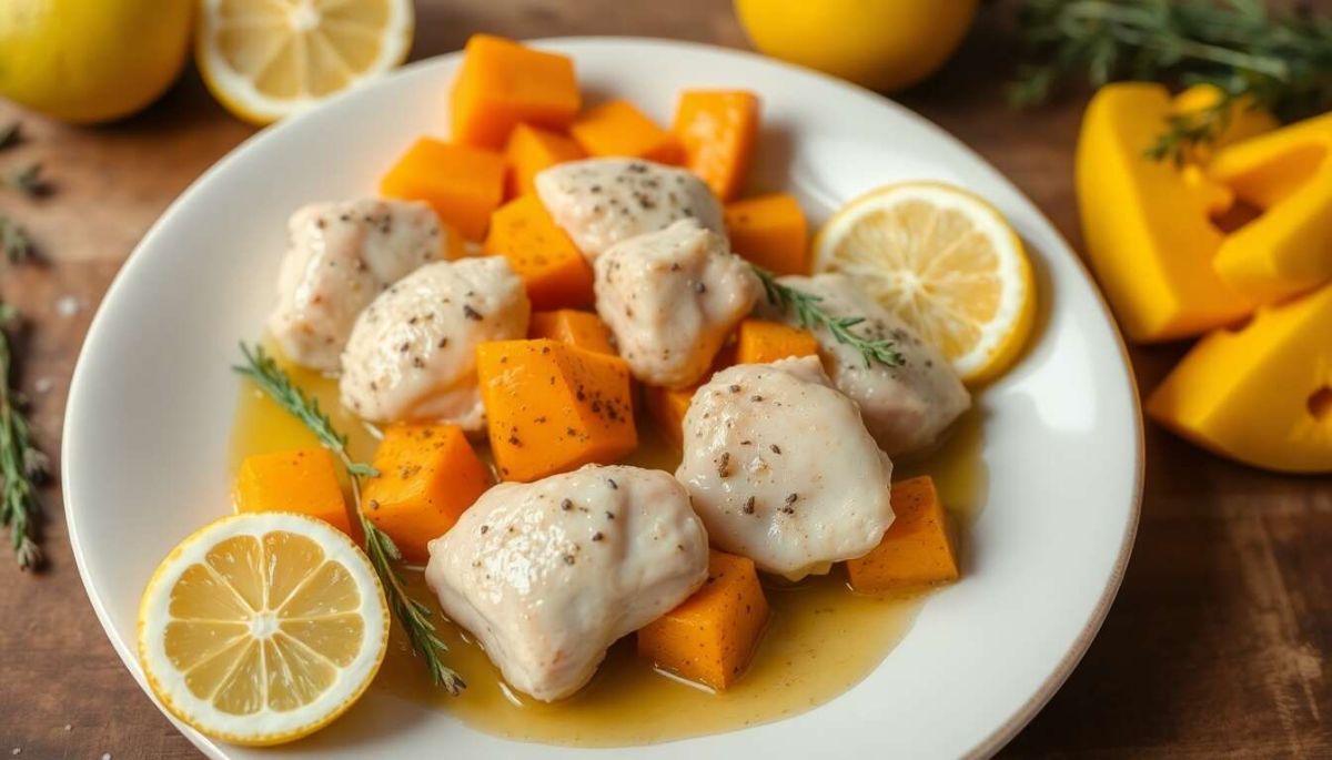 Une délicieuse recette de poulet au citron et patate douce à essayer