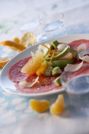 Carpaccio de boeuf parfumé à la mandarine