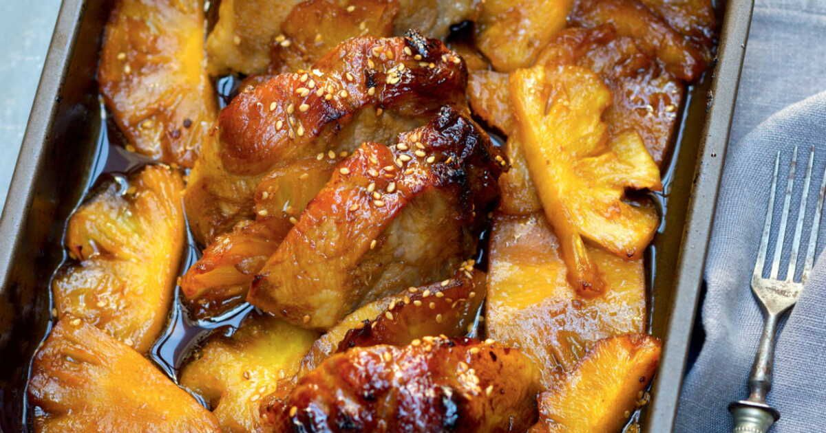 Echine de porc caramélisée à l'ananas