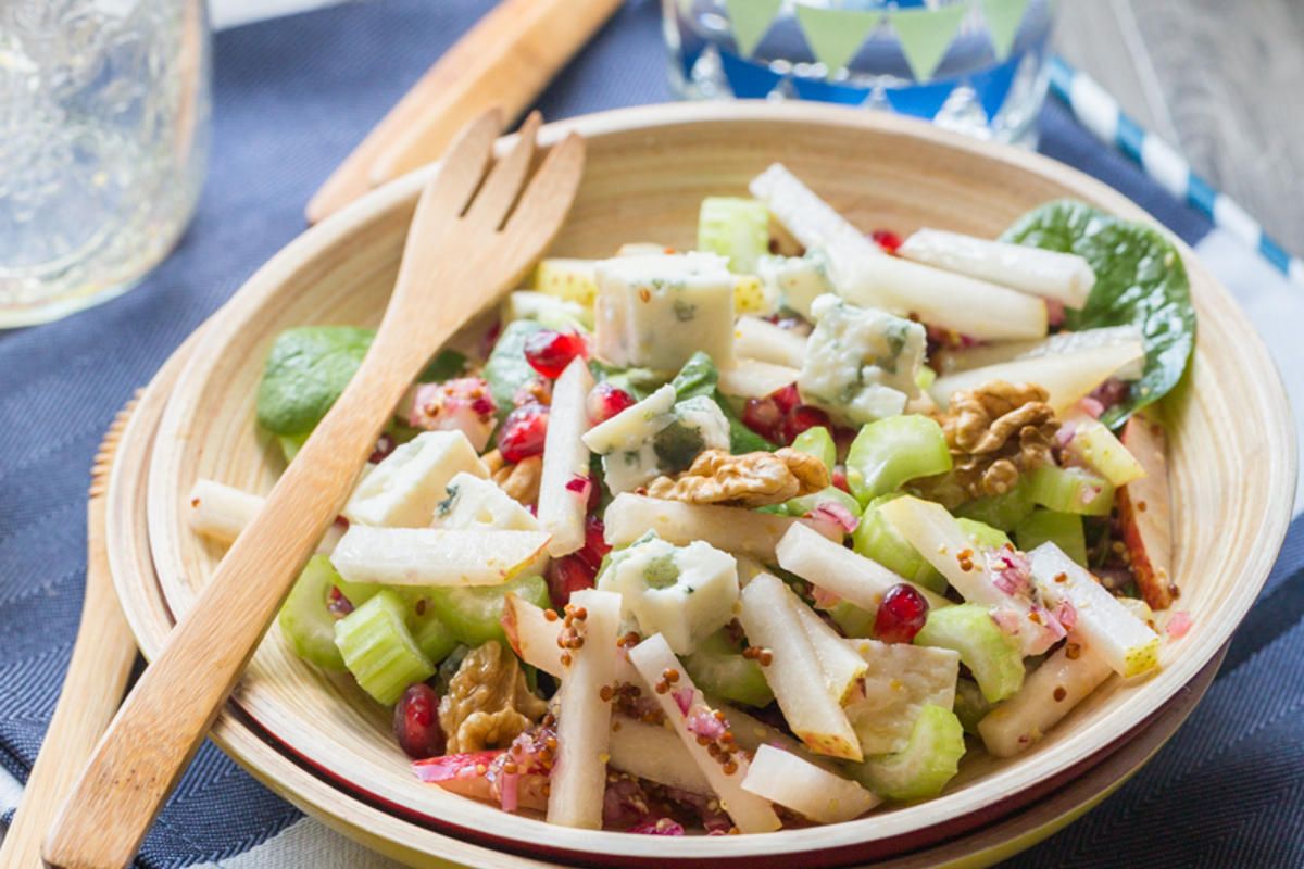 Salade au roquefort en bocal et sandwich roquefort, magret miel-moutarde