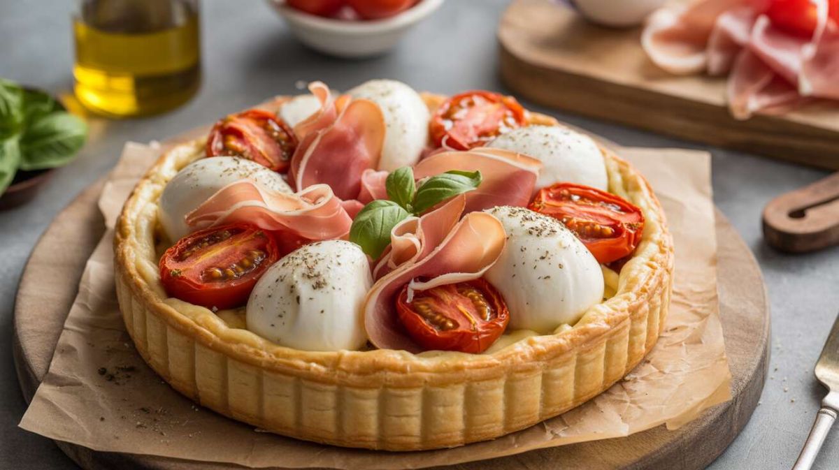 la tarte méditerranéenne ultime à la burrata et au jambon