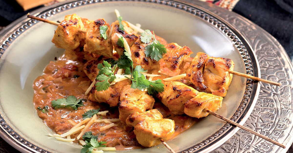 Brochettes de poulet à l'indienne