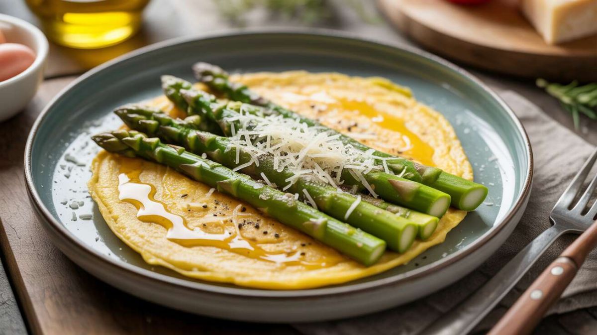 Un délice léger : l'omelette aux asperges et parmesan