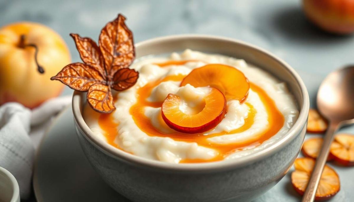 Un dessert réconfortant : riz au lait aux pommes caramélisées