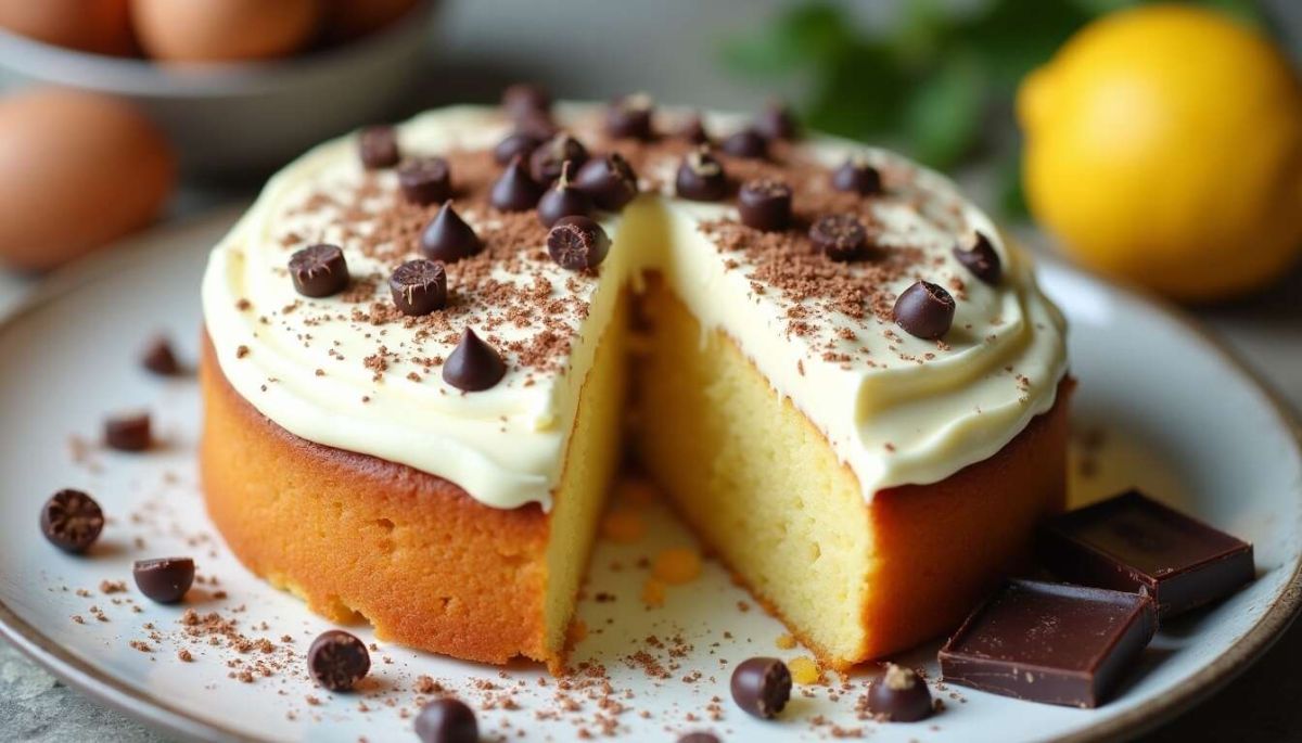 la douceur du gâteau au yaourt au citron et chocolat