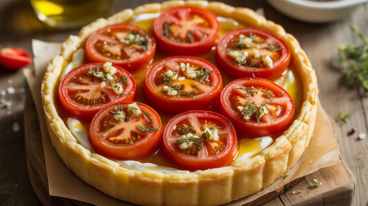 Savoureuse tarte aux tomates et fromage frais pour l'été