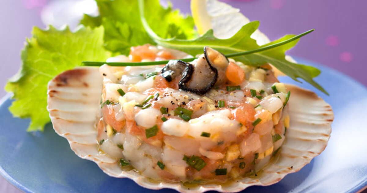 Une symphonie marine : tartare d'huîtres et de saint-jacques au gingembre