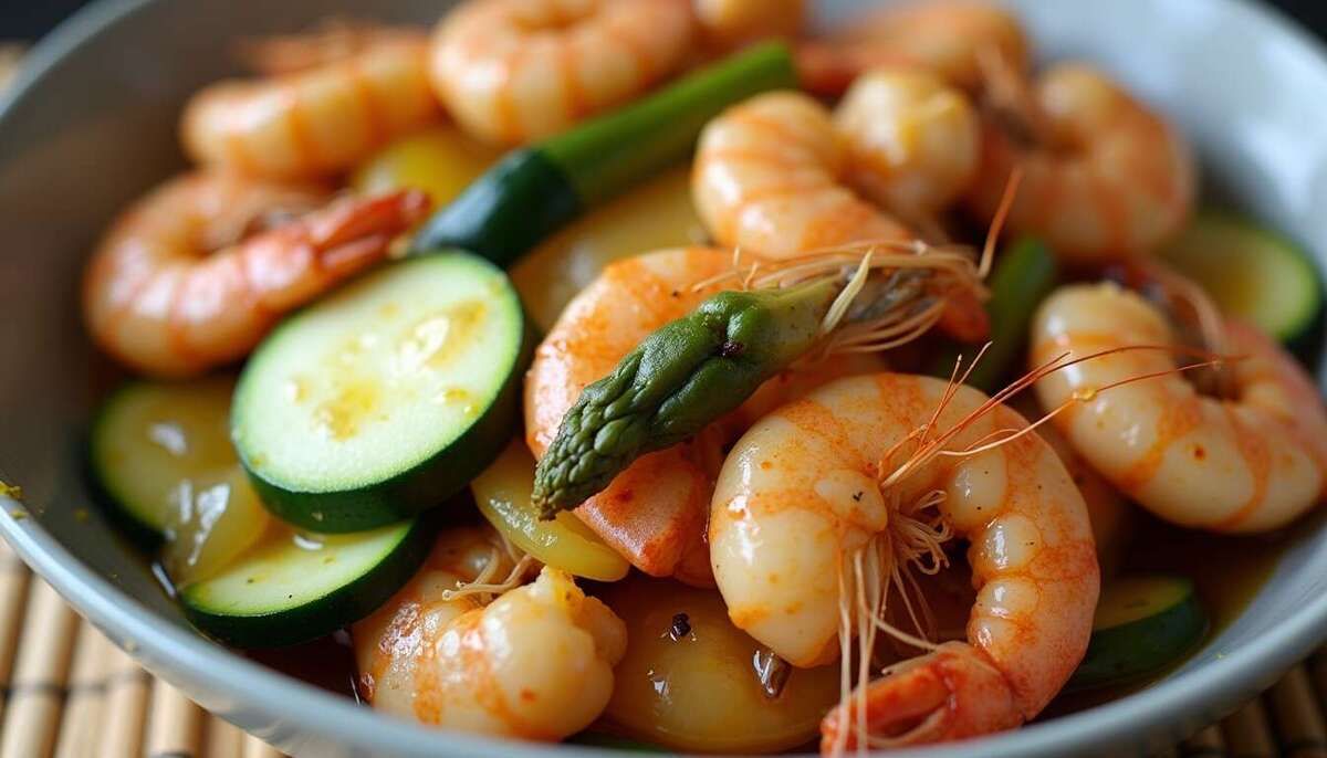 Gambas grillées aux légumes du soleil : une évasion culinaire ensoleillée