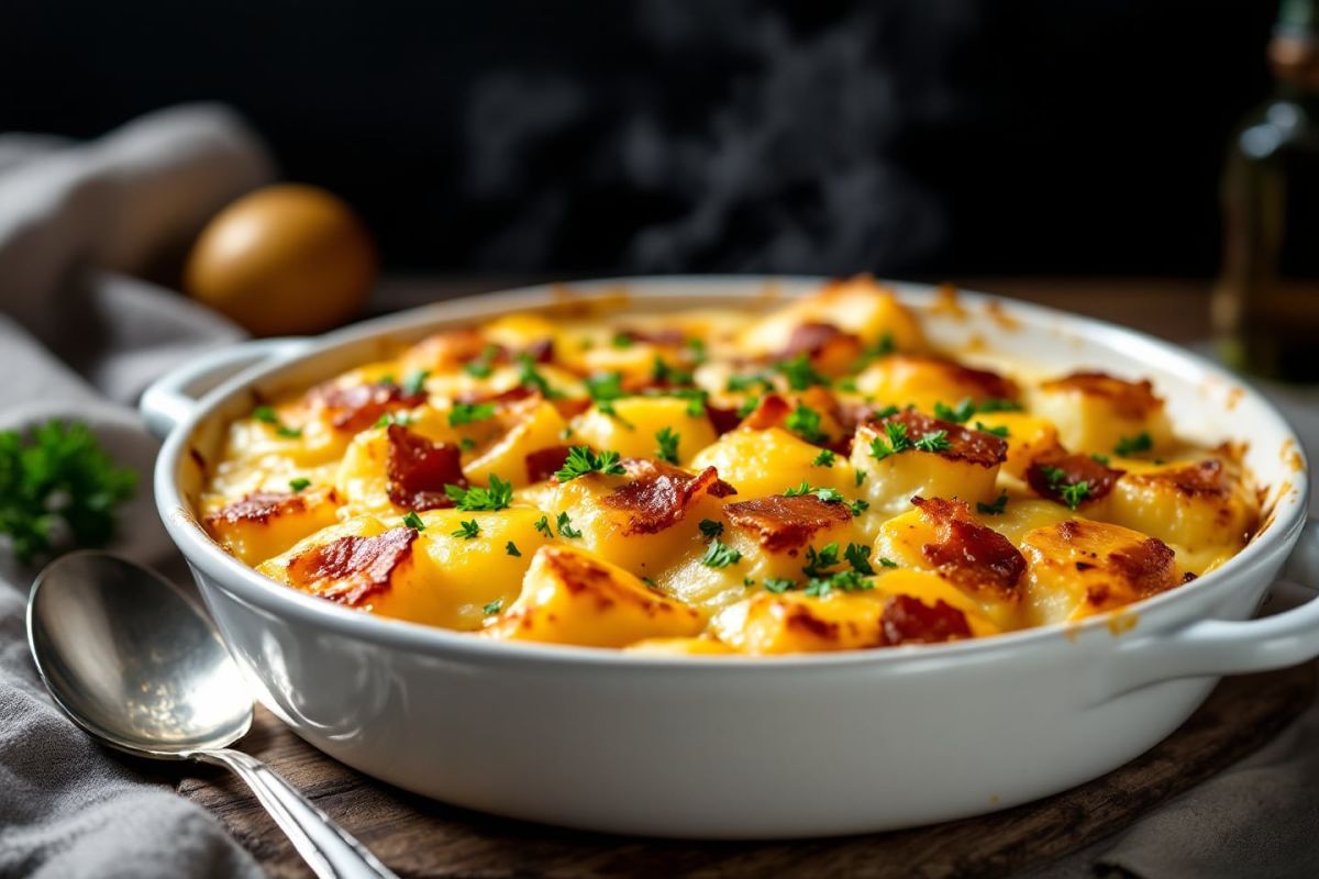 Un gratin réconfortant aux poireaux et lardons pour des soirées cocooning