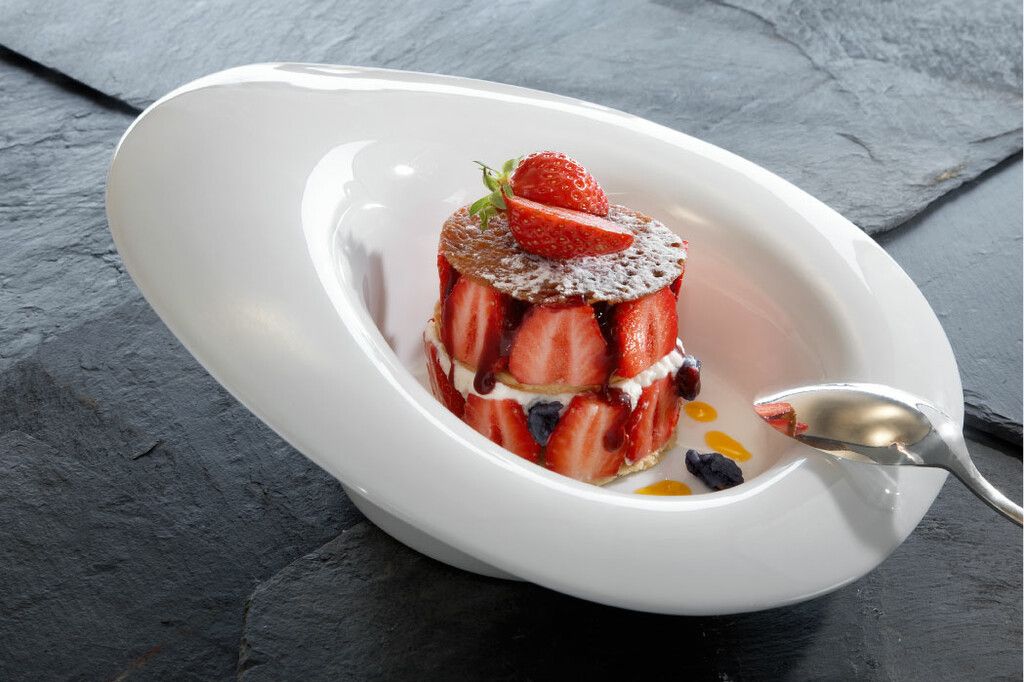 Croustillants de fraises à la crème et au lait fermier